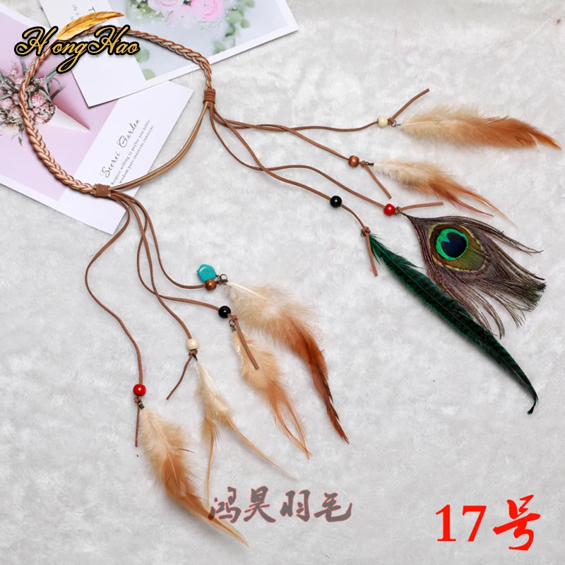 Богемный повязка на голову в стиле хиппи Ловец снов перья головной убор модное