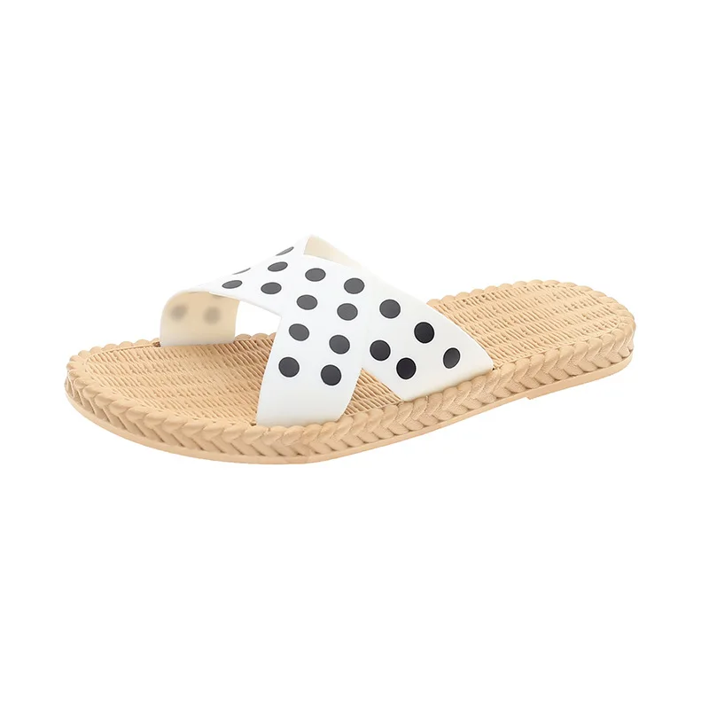 

Ladies New Slippers Summer Sandals and Slippers Flat Cross Non-slip Beach Shoes, One-word Sandals and Slippers Fashion