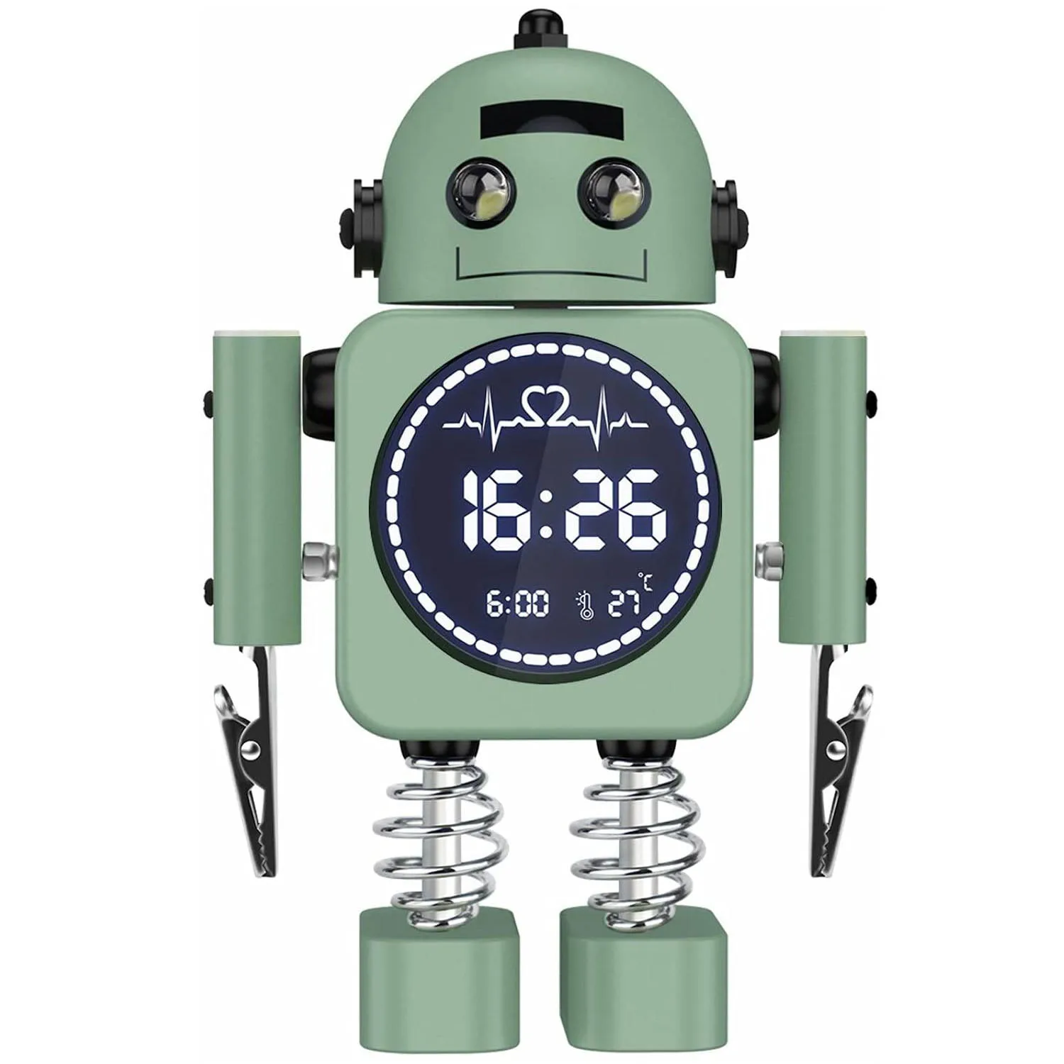 Робот-будильник цифровой со светодиодной подсветкой и функцией поддержания