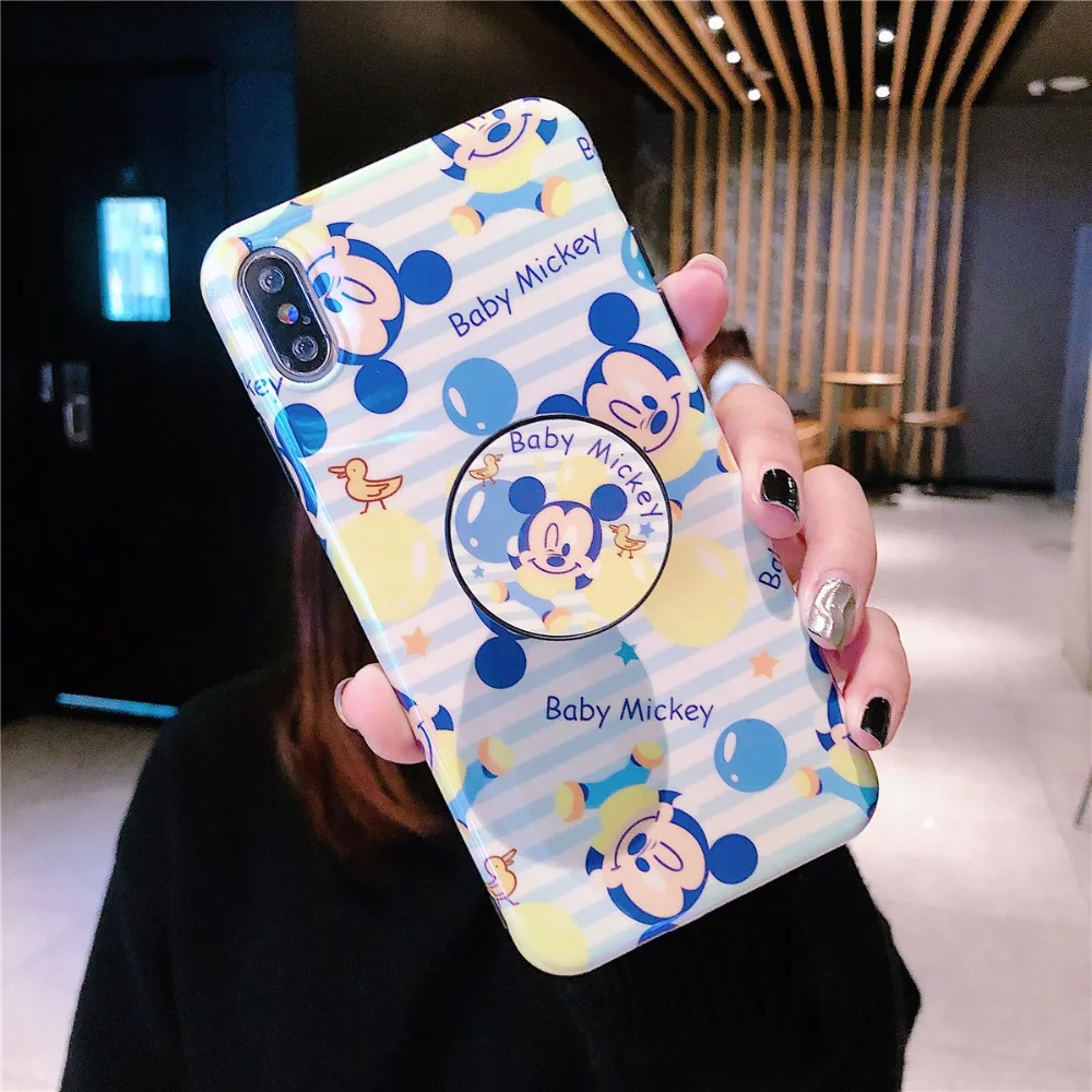 Для iPhone 11 Pro MAX забавные мультяшные милые очаровательные девчачьи мышь утка кронштейн Blue Ray IMD чехол для iPhone XR XS MAX X 6 6S 7 8 Plus