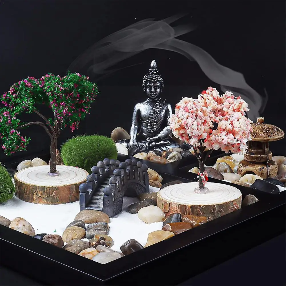 

Micro Garden Sand Table Kit Artificial Landscape Buddha Decor Decoration Table Home Statue Buddhist Gifts Table Crafts Sand R0l5