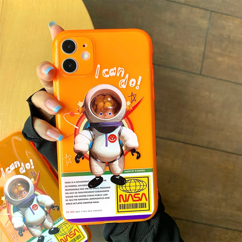 

New Arrive Astronaut Fluorescence Case for IPhone 12 Soft TPU Silicone Phone Case 12Pro XR XS Max 8 7 Plus for Iphone 11 Case