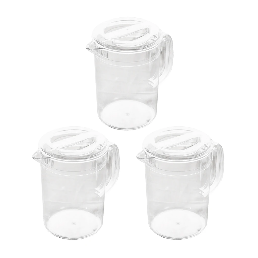 

3Pack of Acrylic Pitcher with Lid for Water, Tea, Lemonade, Milk Storage 2L