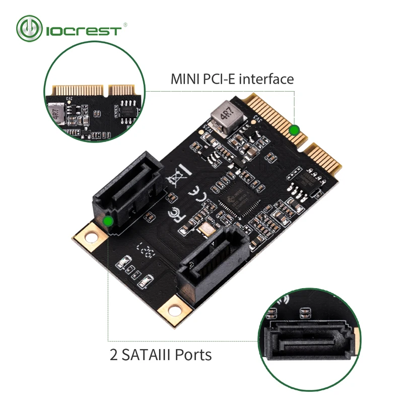 iocrest 2 порта sata iii полная высота mini pcie 30 gen3