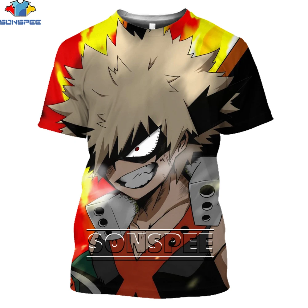 

SONSPEE Anime My Hero Academia Men's T-shirt Midori Idehisa Second Element Harajuku Loose Top Men's Tee Children's Short Sleeve
