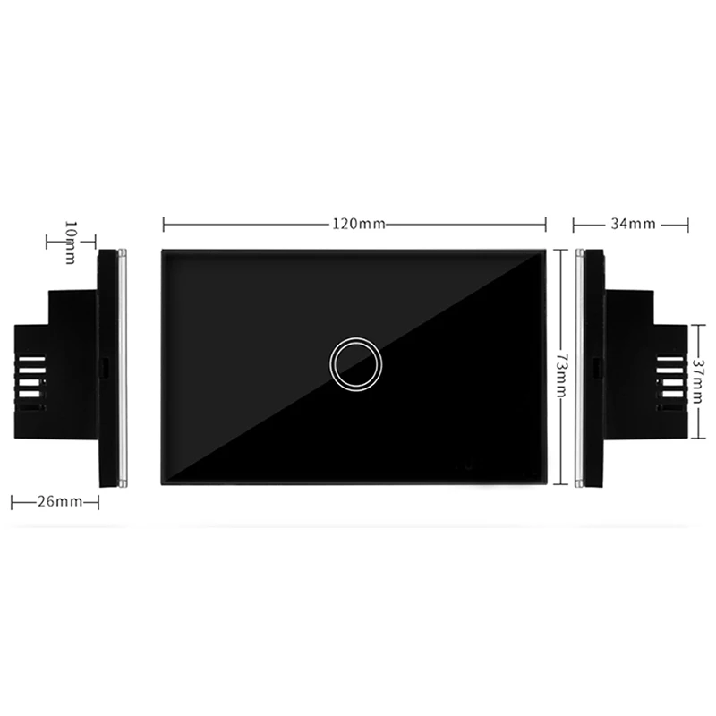 

Smart Home Smart Touch Switch 1 Gang 1 Way ABS Panel Fire Retardant Material RF 433MHz Switch White Black Gold Optional