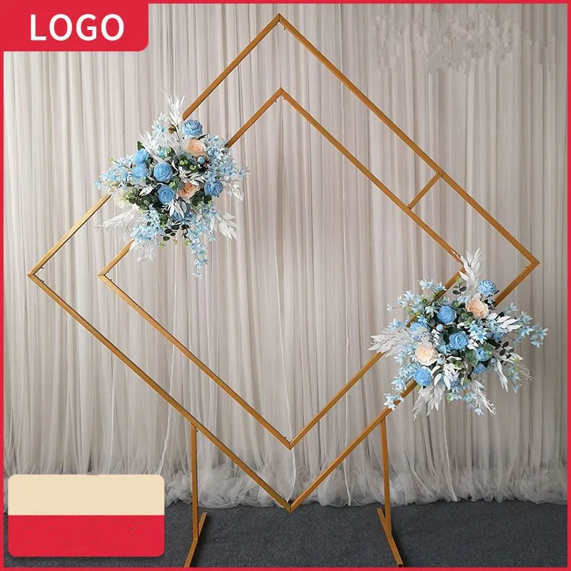Wedding props wrought iron diamond shelf geometry heterosexual arch flower door deep outdoor stand wedding decoration | Дом и сад