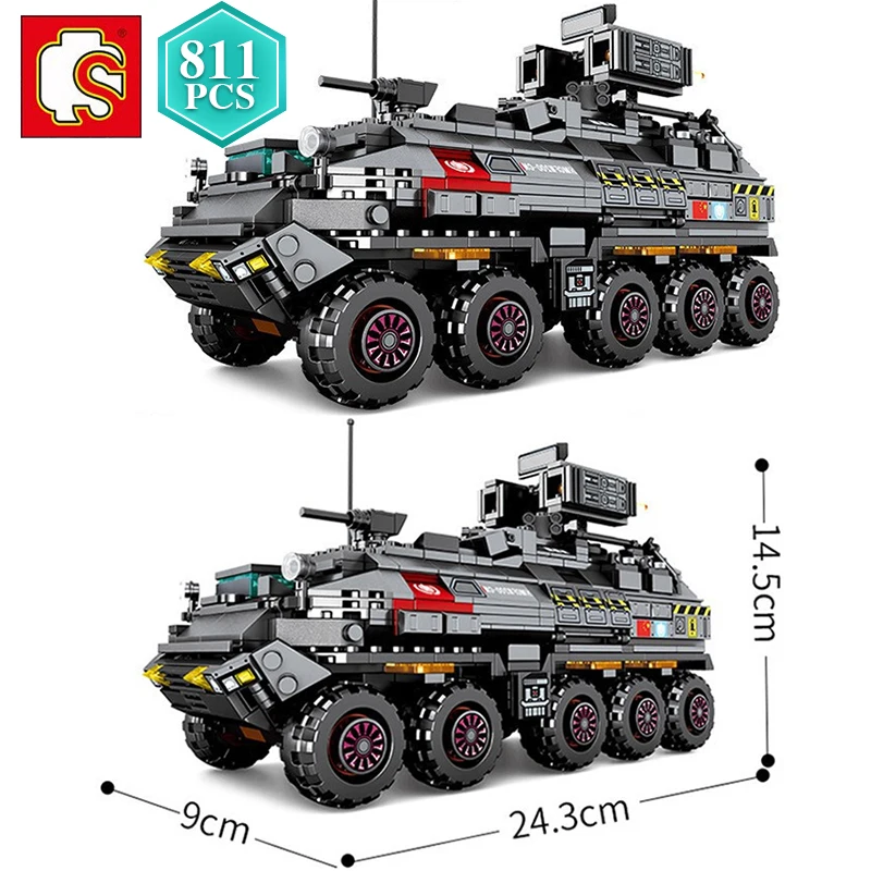 

SEMBO Creative Movie Series CN171 Personnel Carrier Building Blocks with Small Bricks Toys For Kids Educational Holiday Gifts