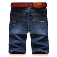 mens business casual all match thin jeans classic fashion brand loose stretch denim shorts summer new blue five point pants