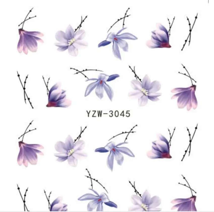 

3 Sheet Jewelry Flower Water Decal Sticker For Nail Pattern Painting Wrap Paper Foil Tip Tattoo Manicure T0247