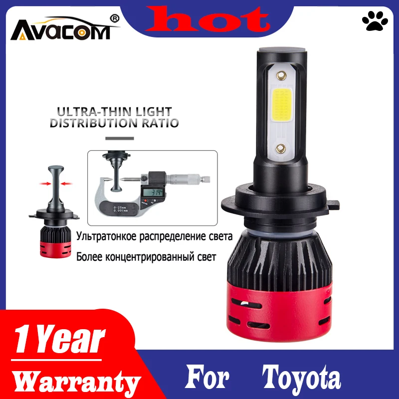 H7 светодиодный светильник на голову автомобиля H1 H4 H11 COB 6500K/4300K 8000Lm 12V