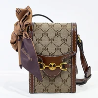 new luxury fashion female linen bag retro messenger small phone pocket square wallet mini mobile handbag for women with scarves