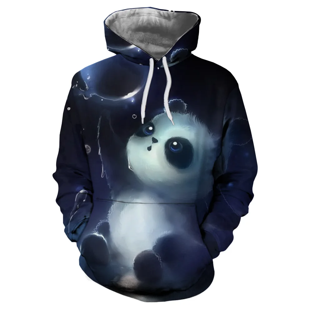 Толстовка с капюшоном 3d рисунком панды в европейском и американском стиле