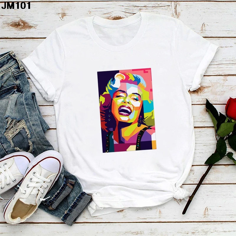 Женская футболка с принтом Мерилин Монро летняя готическая одежда повседневная