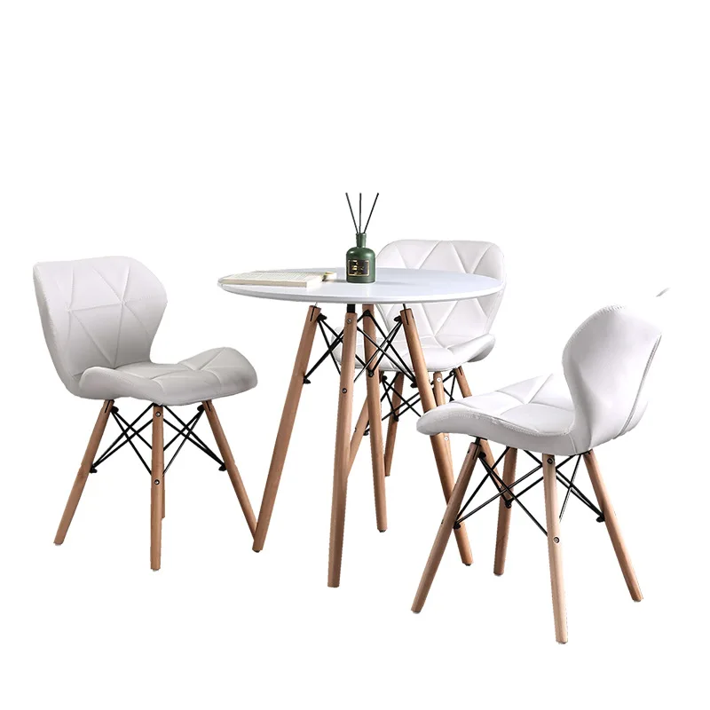 Table solid wood nordic fashion dining table simple modern plate casual coffee reception negotiation | Мебель