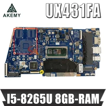 UX431FA/FN Laptop Motherboard For ASUS ZenBook-14 UX431FA UX431FN UX431F Original Mainboard 8GB-RAM I5-8265U GM