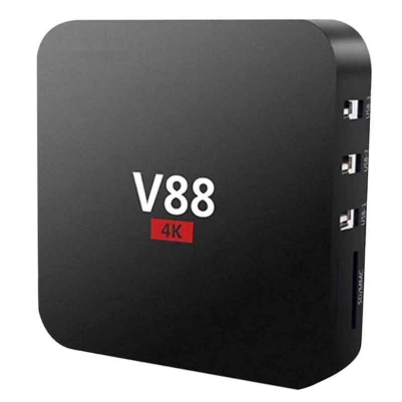 

Top Deals V88 Android Tv Box Rockchip 3229 Quad Core Android 5.1 2G+16G HDMI-Compatible Hd Smart Media Player(Uk Plug)