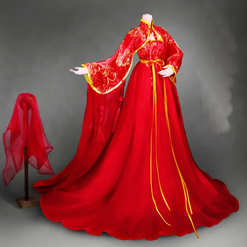 Ручной работы китайский древний костюм ханфу платье для девочки кукольная