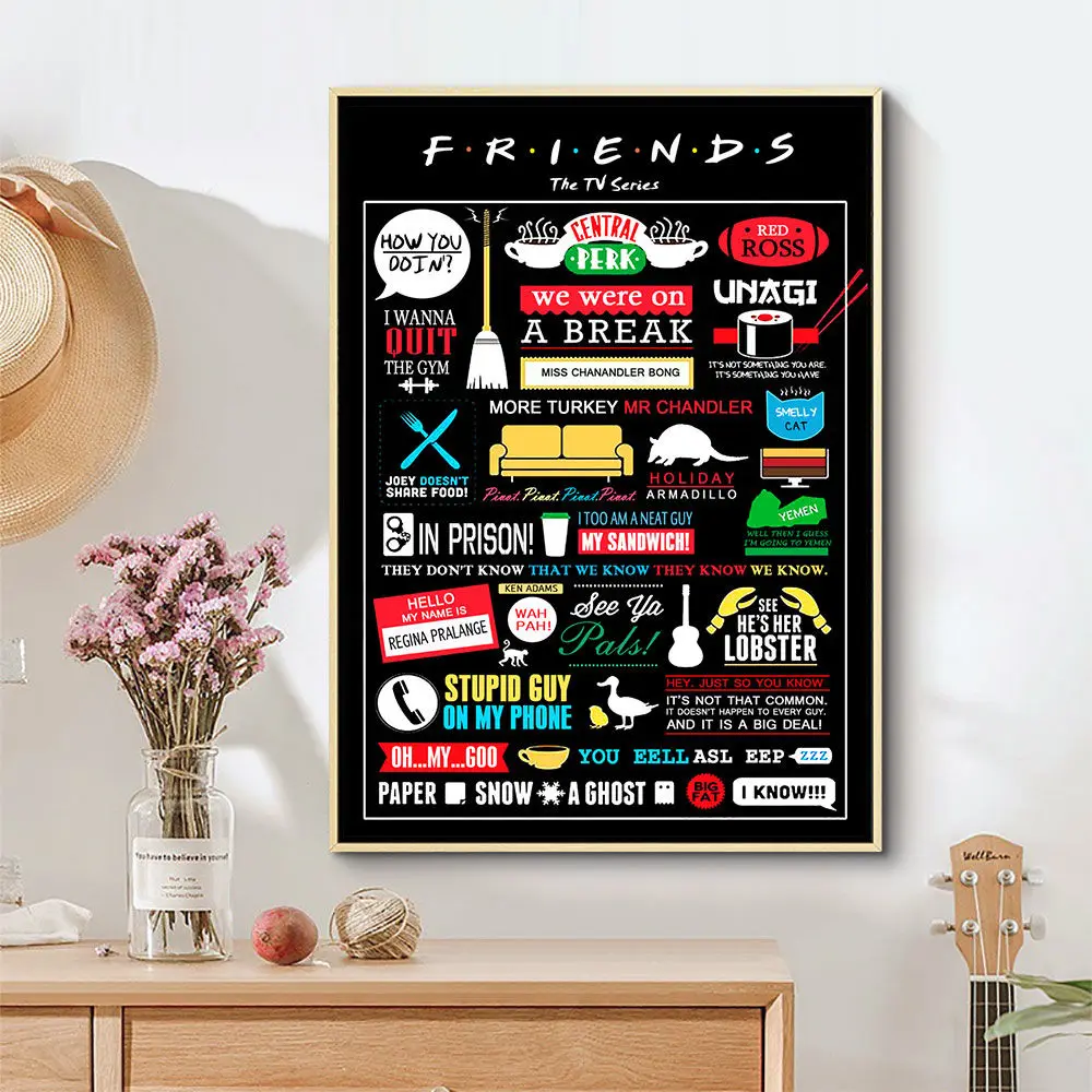 Оригинальная матерчатая постер из шелковой ткани Гостиная Плакаты ТВ Шоу друзья