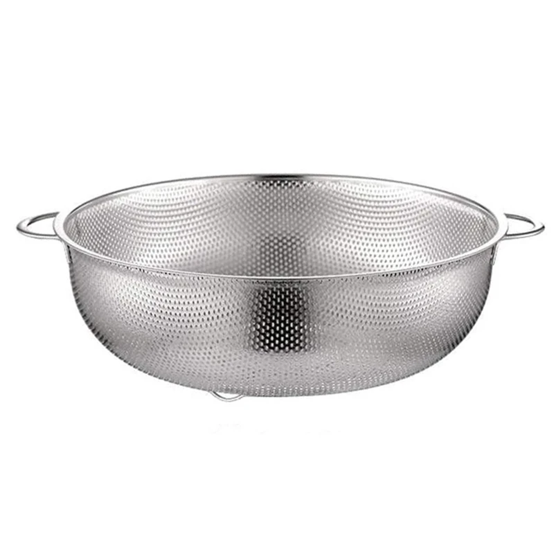

Stainless Steel Strainers Micro- Perforated Kitchen Strainer with Handle Drain Baskets for Vegetable Cleaning Washing
