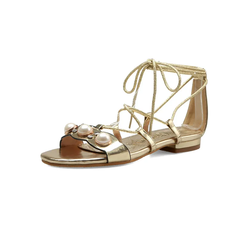 

Sweet Gold Silver Black Casual Rhinestone Studded Beach Sandals Summer 2019 Cross Tied Gladiator Sandals Women Shoes