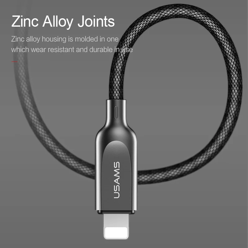 USAMS usb type C кабель для освещения iPhone X 8 7 6 type-C до 8Pin USB 2 в 1 синхронизации и зарядки iOS 9