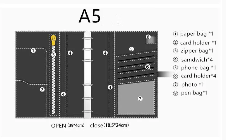 

Genuine Leather A5 Planner with Sliver Rings Crazy Horse Leather Notebook Cowhide Organizer Agenda Journey Books