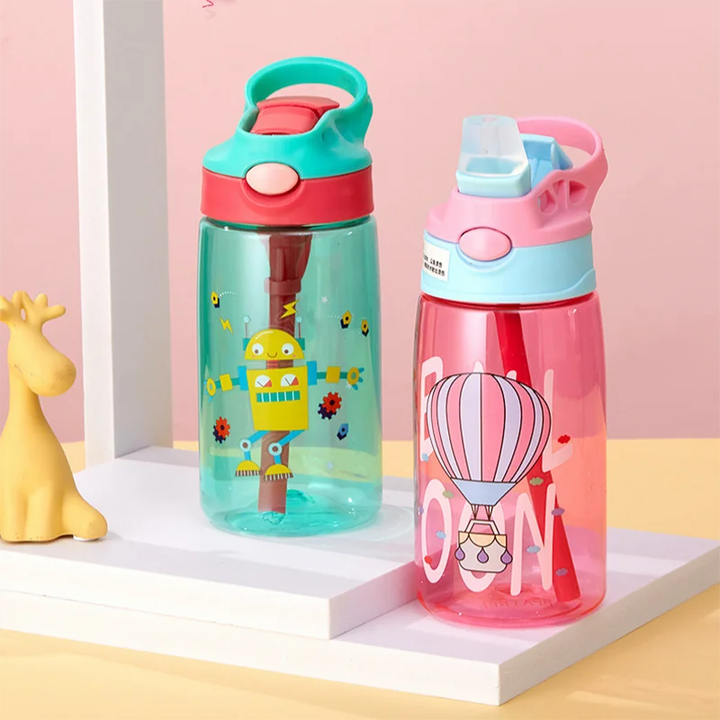 

Kids Sippy Water Cup Creatieve Cartoon Baby Voeden Bekers Met Rietjes Outdoor Sport Draagbare Lekvrij Water Flessen Kinderen