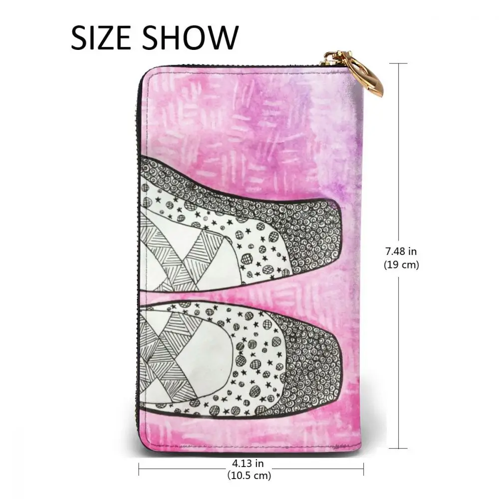 

Fashion Leather Wallet Ballerina Watercolor Long Zipper Wallet Clutch Bag Purse for Woman Man Girls Boys