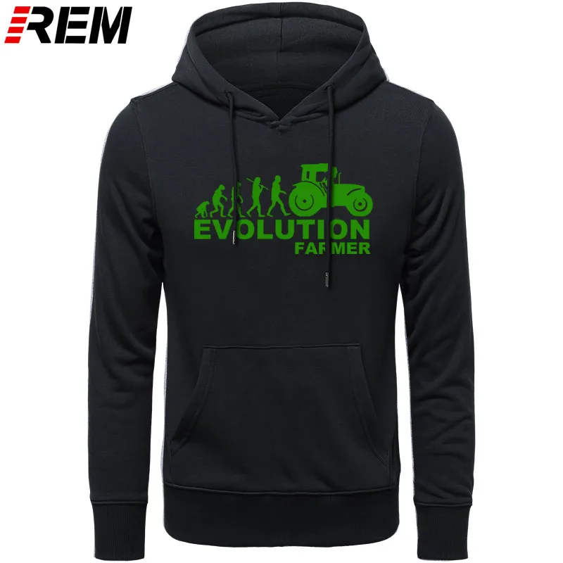 REM Farmer Evolution мужские толстовки сельскохозяйственный трактор Fendt Claas Machinery с длинным рукавом модные толстовки с принтом, толстовки - Цвет: BLACK GREEN