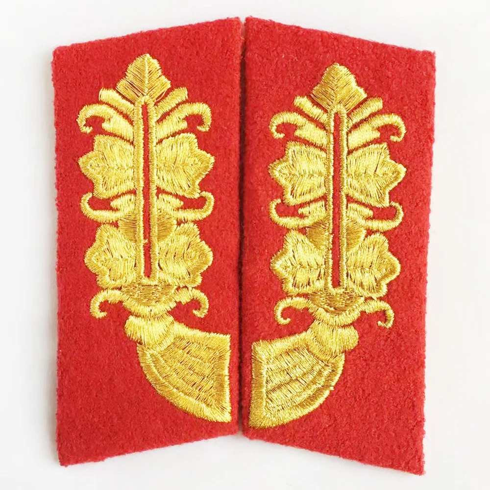 ВОВ немецкая маршала Василек вкладки для воротника/значок вышитые золотые