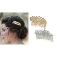 comb slides gold or silver roman leaf hair beautiful bridal wedding party