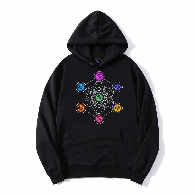

Hipster Metatrons Cube Chakras Cosmic Energy Centers Hoodie Men Hooded Sweatshirt Fleece Hoodies Streetwear Jacket