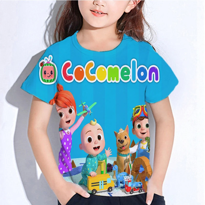 

3D Cocomelon Printed T-shirts Kids Short Sleeve Toddler Tee Shirts Tops Boys Girls Cartoon Tshirts Summer Kids Beautiful T Shirt