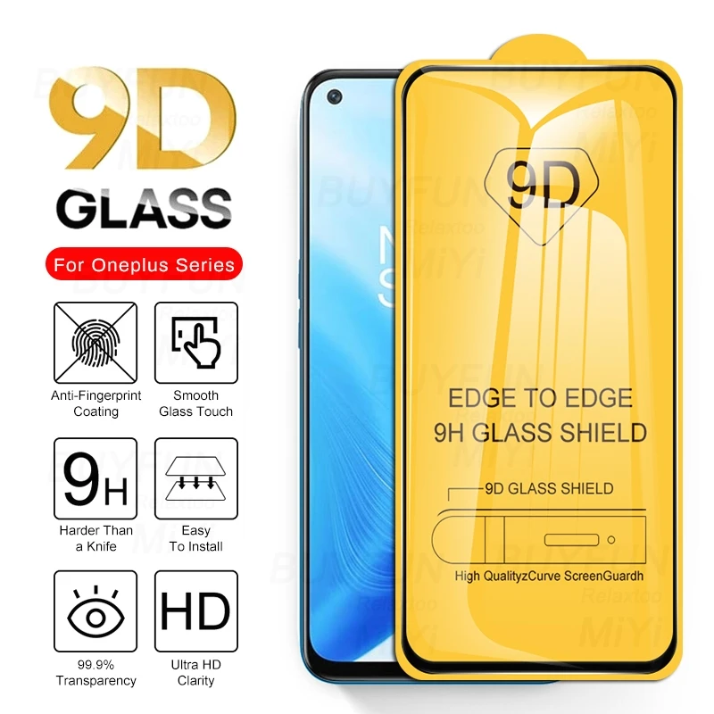 Закаленное стекло 9D для Oneplus 8T 9R 9 R One More Nord N200 N100 N10 | Мобильные телефоны и