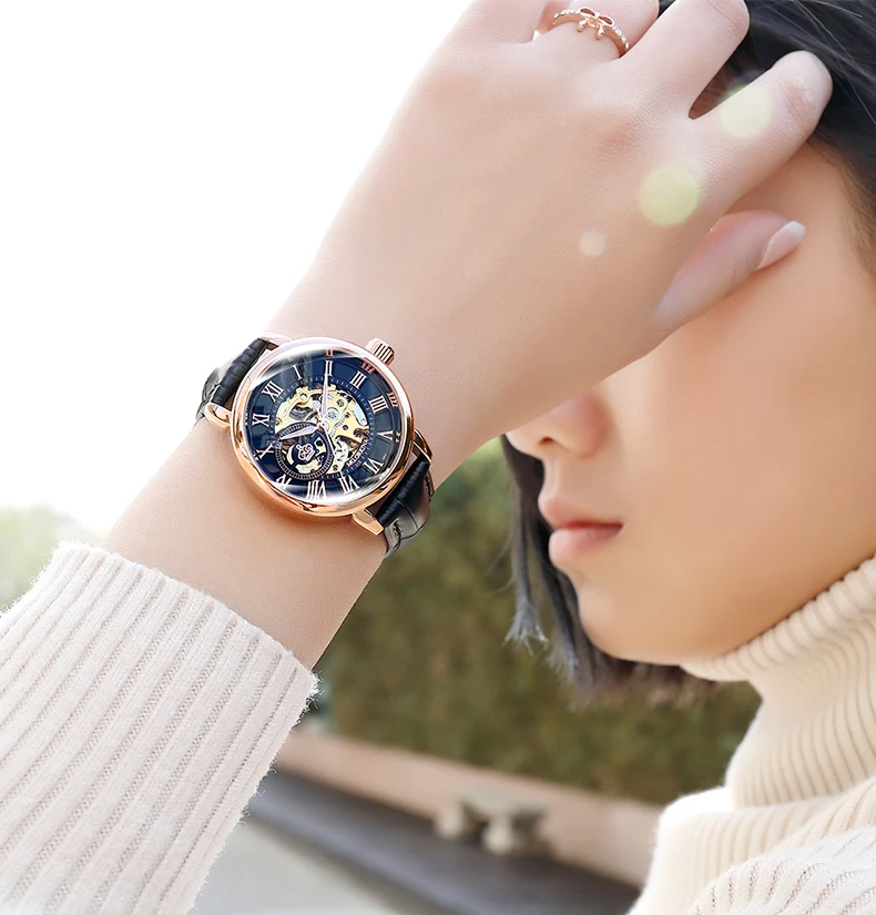 Reloj Mujer Montre Femme серебряные ЖЕНСКИЕ НАРЯДНЫЕ Часы Дамские автоматические механические часы с ремешком из нержавеющей стали