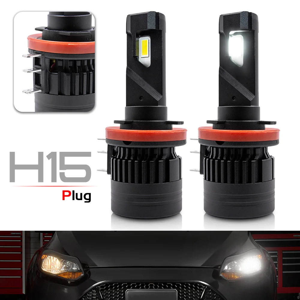 

2x H15 White LED Headlight Bulb PGJ23t-1 64176 DRL Headlamp Daytime Running Light For VW Golf MK6 MK7 Toureg Touran MK1 MK2 MK5