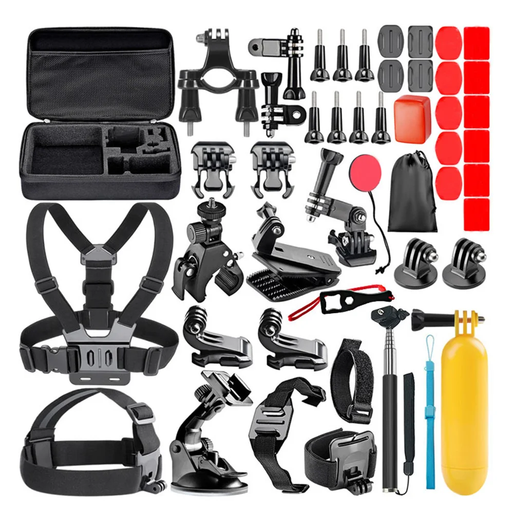 TYPE 8 44PCS Камера на мотоциклетный шлем подбородок крепление для GoPro камера держатель набор strongнагрузка Пряжка база Поддержка крепление GoPro поддержка аксессуары - Цвет: TYPE 8 44PCS