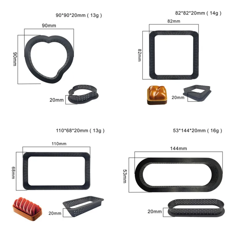 

Cake Ring DIY Tart Ring Mold Non-stick Perforated French Dessert Bakeware Cutter Mousse Cake Ring Mold Cutter Home Kitchen Tool