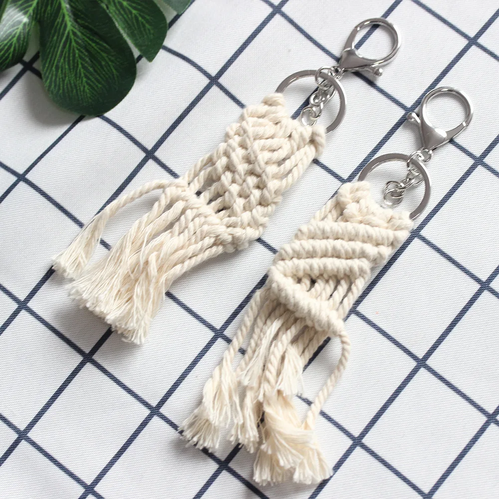 Красивый брелок из хлопковой веревки с защитой от падения автомобильные