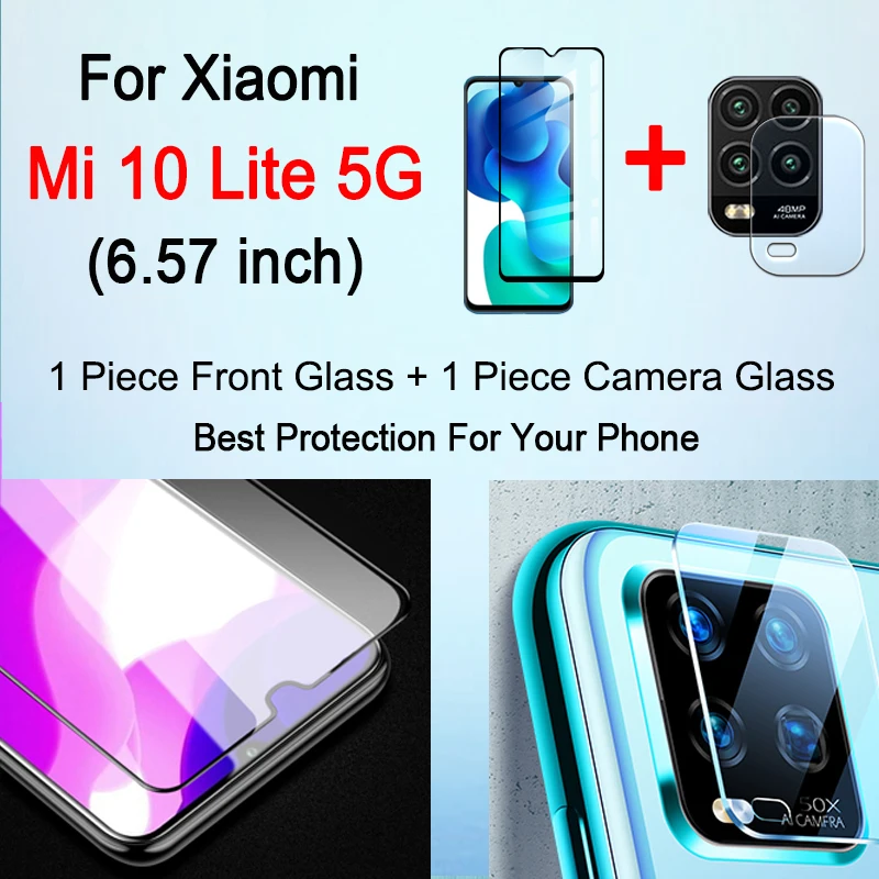 Защитное стекло для xiaomi mi 10 lite закаленное с объективом камеры 2 в 1 mi10 mi10lite xaomi