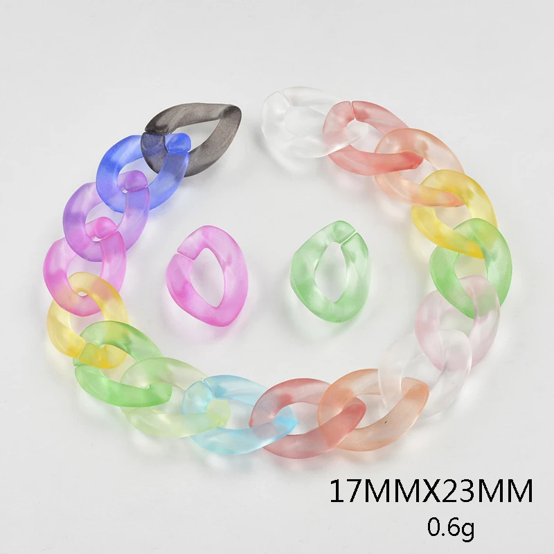 

50 шт Матовые прозрачные акриловые стразы с плоским основанием, твист овал Открытое кольцо бусины разъем звено цепи для изготовление брасле...