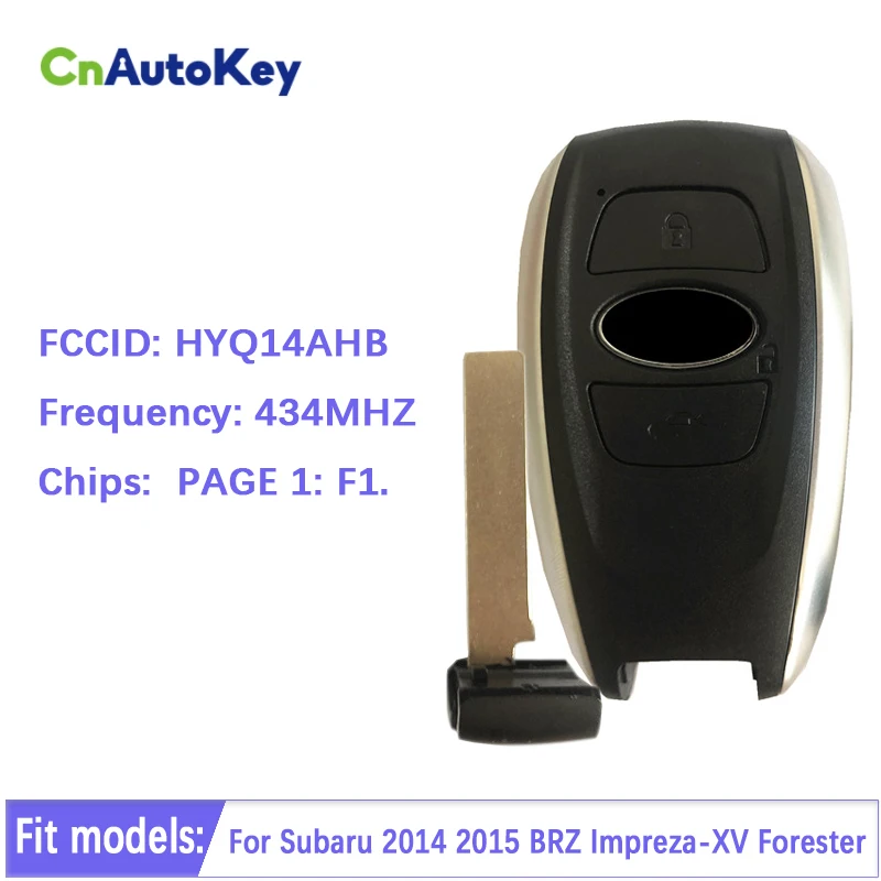 

CN034009 Aftermarket Key For Subaru 2014 2015 BRZ Impreza-XV Forester 4D Chip 3 Button 434mhz HYQ14AHB 281451-5801