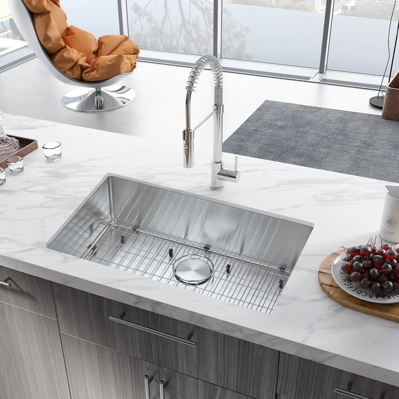 

Single Bowl Undermount Handmade Kitchen Sink 30'' X 18'' X 9'' 304 Premium Stainless Steel