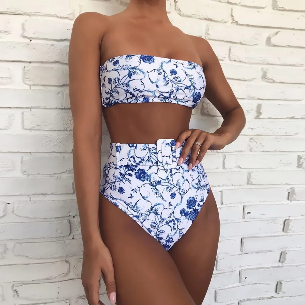 

High Waist Brazilian Bikini Sexy High Leg Bandeau Bikinis Set Swimwear Female Two Pieces Swimsuit Women Bathing Suit Biquinii #4