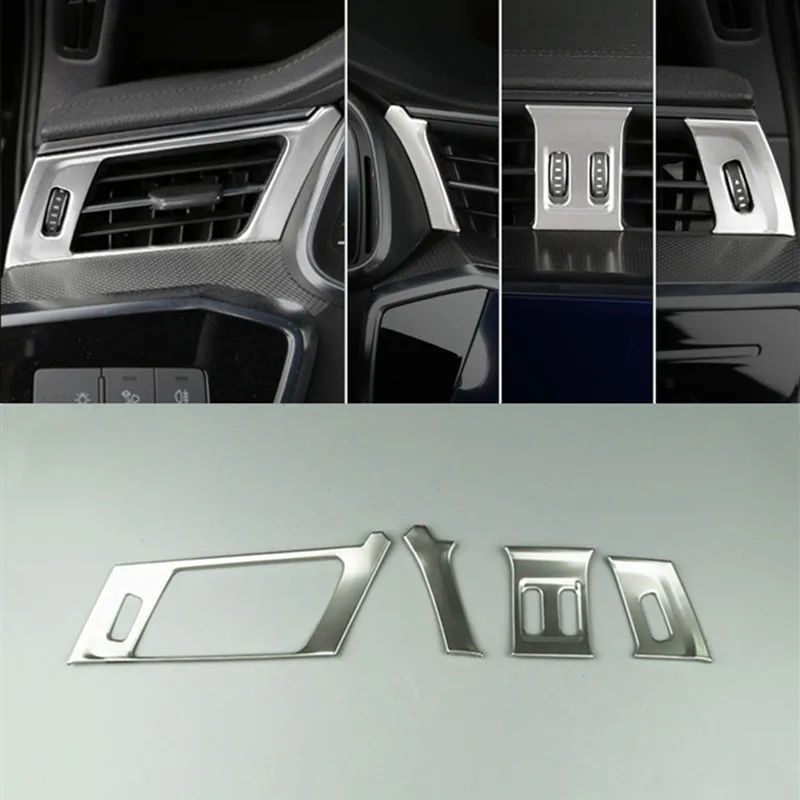 air vent frame Автомобильный Стайлинг приборной панели вентиляционные отверстия декоративная наклейка на рамку для Audi A6 C8 интерьерные аксессуары консоль воздушный выход крышка отделка - Название цвета: air vent frame