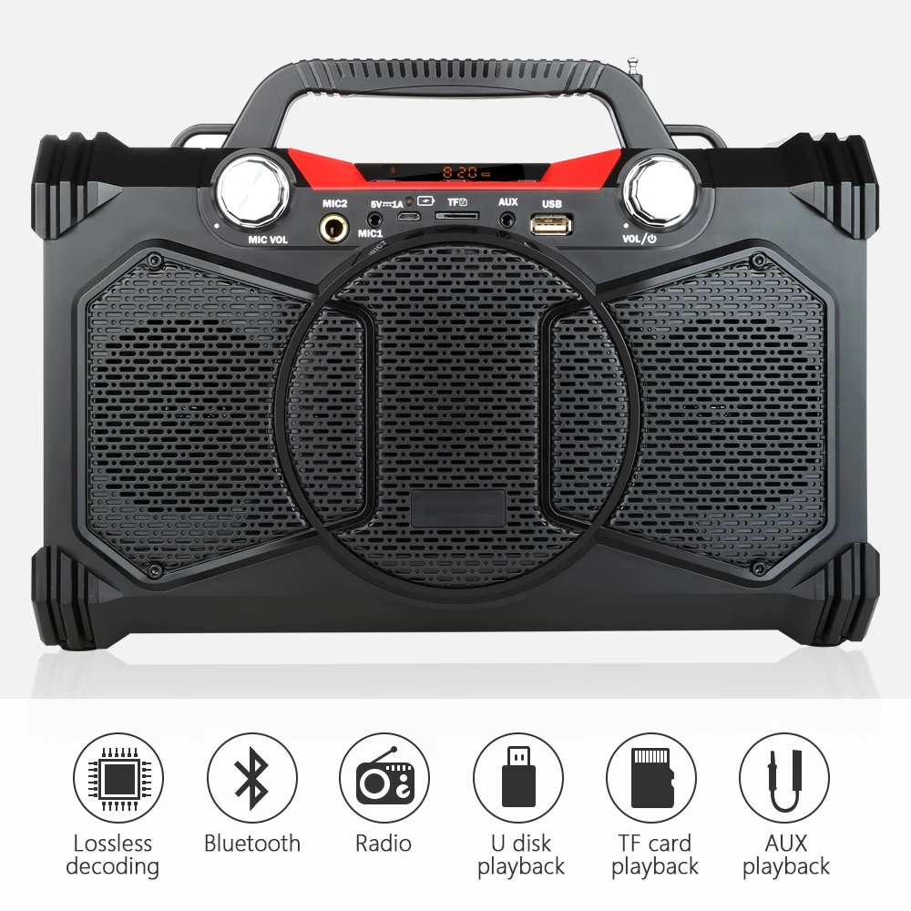 Bluetooth Колонка портативная с сабвуфером 30 Вт FM радио TF AUX USB|Портативные колонки| |