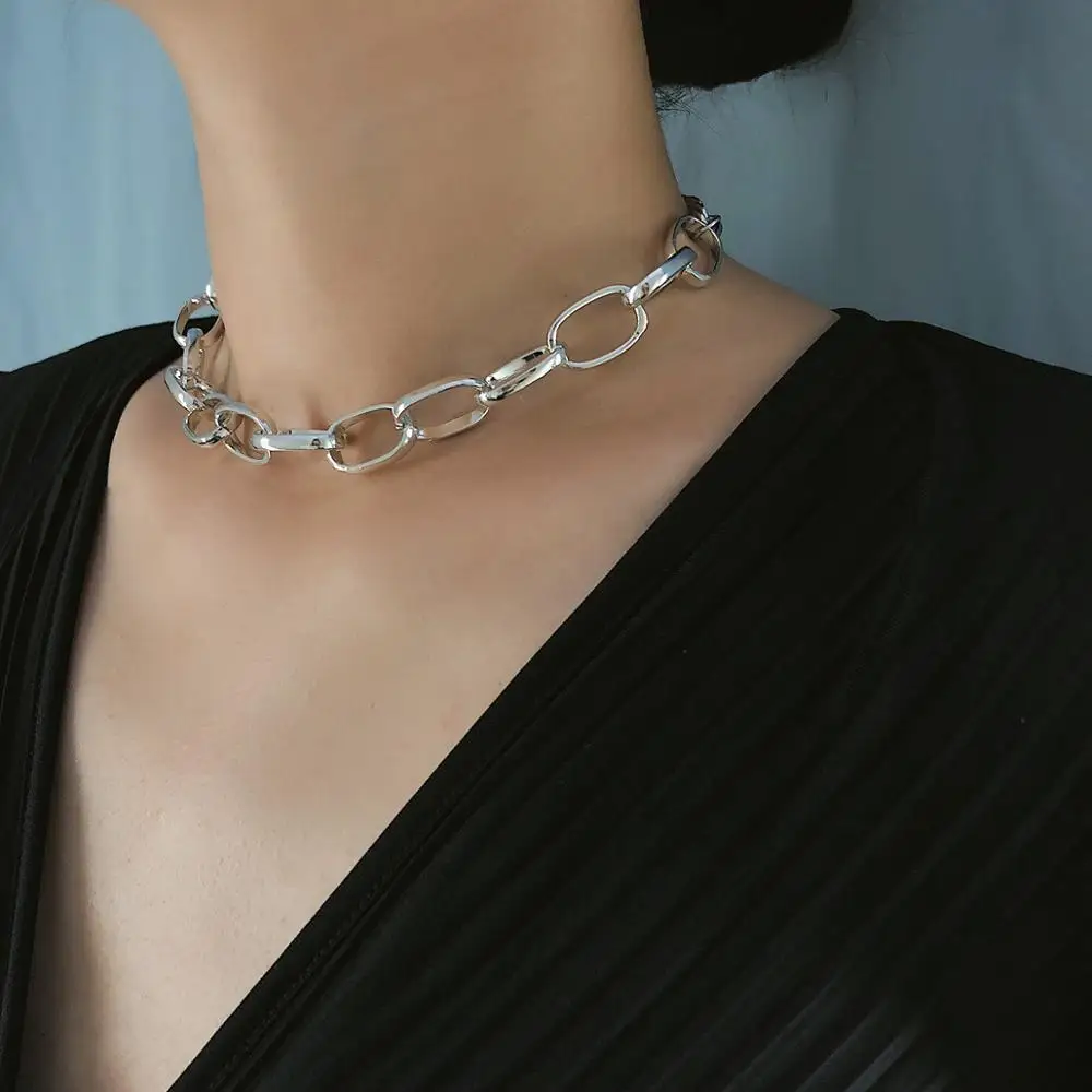 Кубинский чокер Майами Женский цепь под воротник в стиле панк и хип-хоп объемное