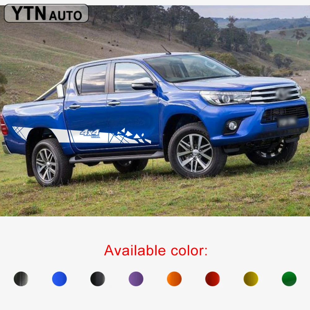 Автомобильные наклейки для toyota hilux revo 2011 2019 2 шт. полоса боковой двери 4x4 полоски