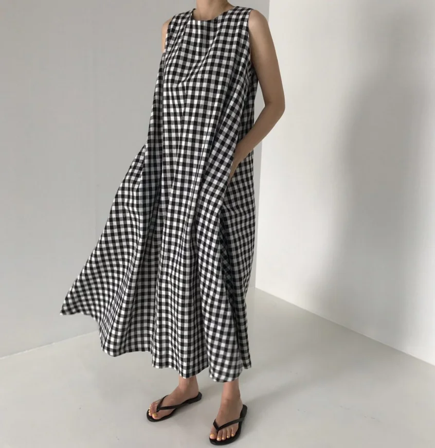 

Новое летнее платье для девочек, Женские однотонные Хлопковые Платья без рукавов, женское платье, женские винтажные вечерние платья в стиле...